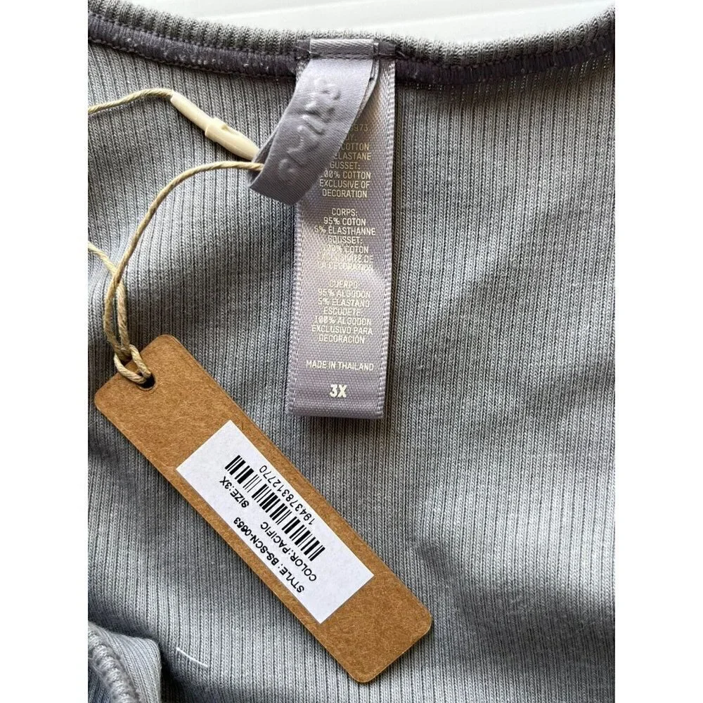 Skims Cotton Ribbed Sleeveless Bodysuit Deap Sea Size 3X - Picture 2 of 8